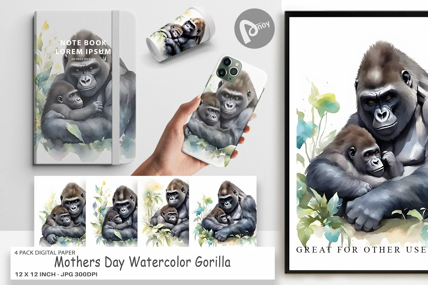 Digital Paper Mothers Day Gorilla product image 1