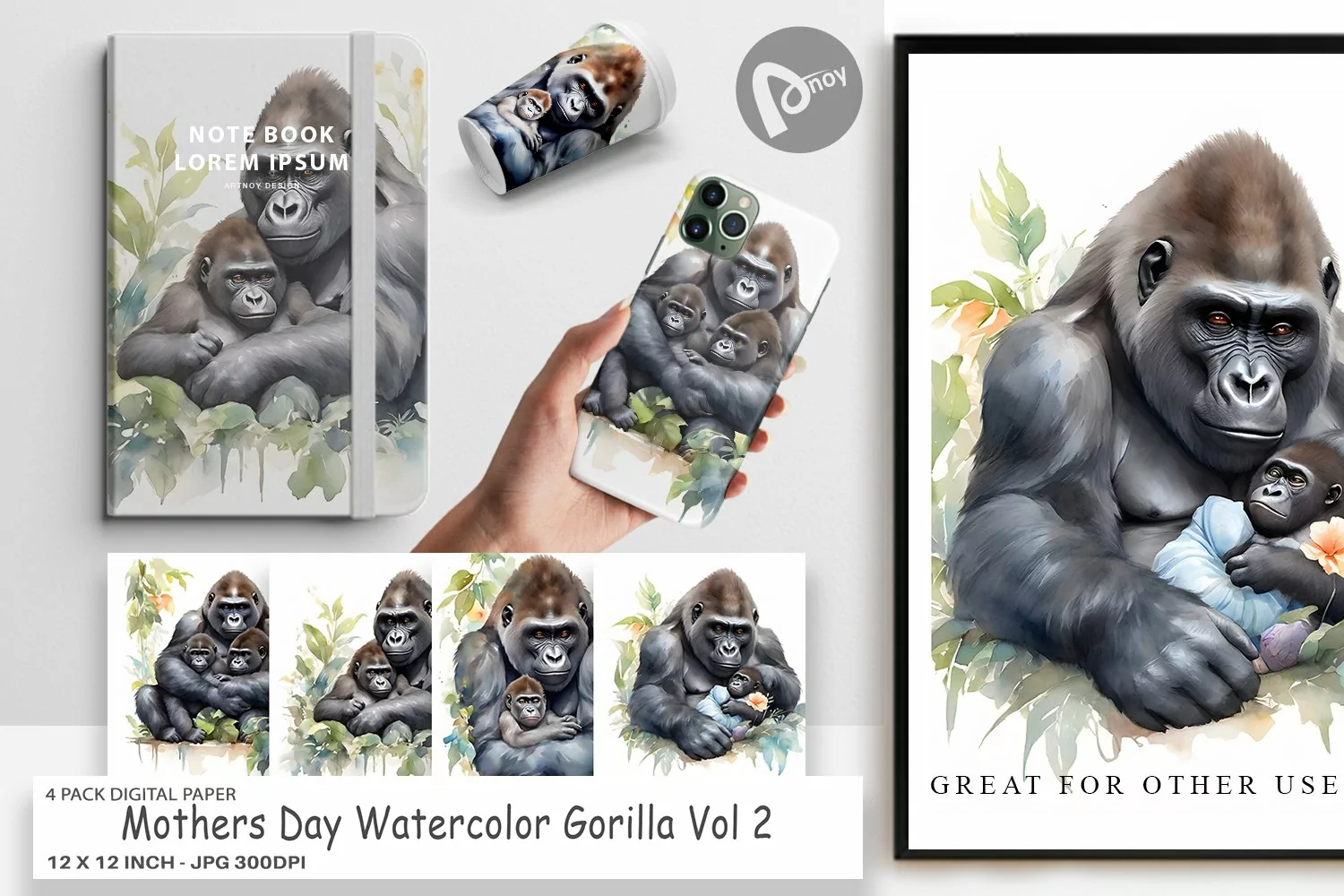 Digital Paper Mothers Day Gorilla product image 1