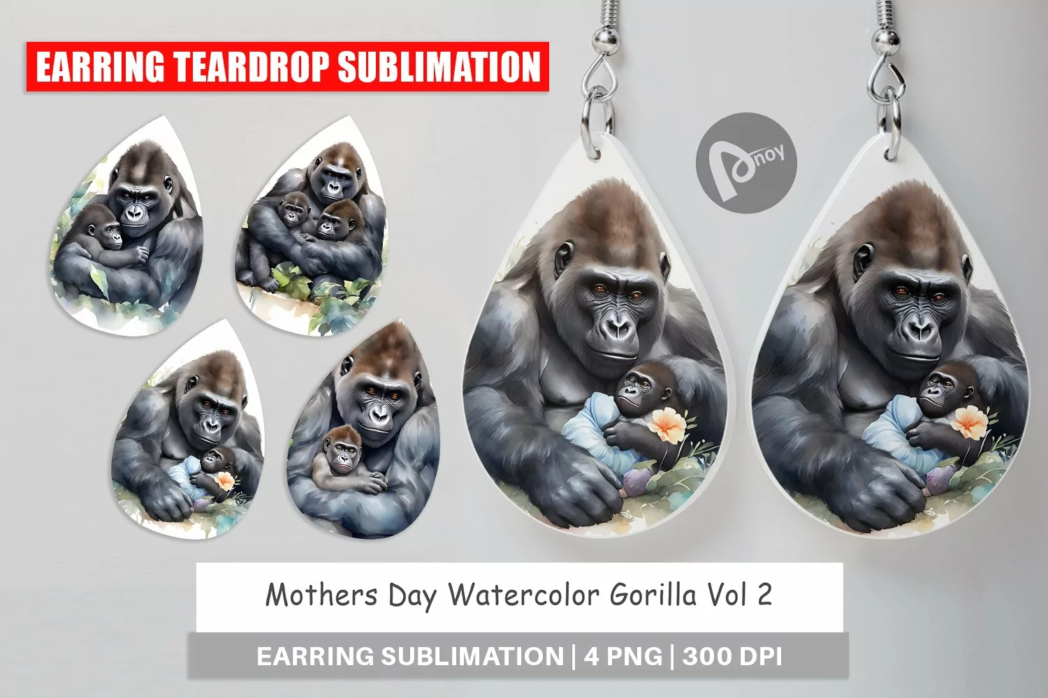 Earring Teardrop Mothers Day Gorilla product image 1