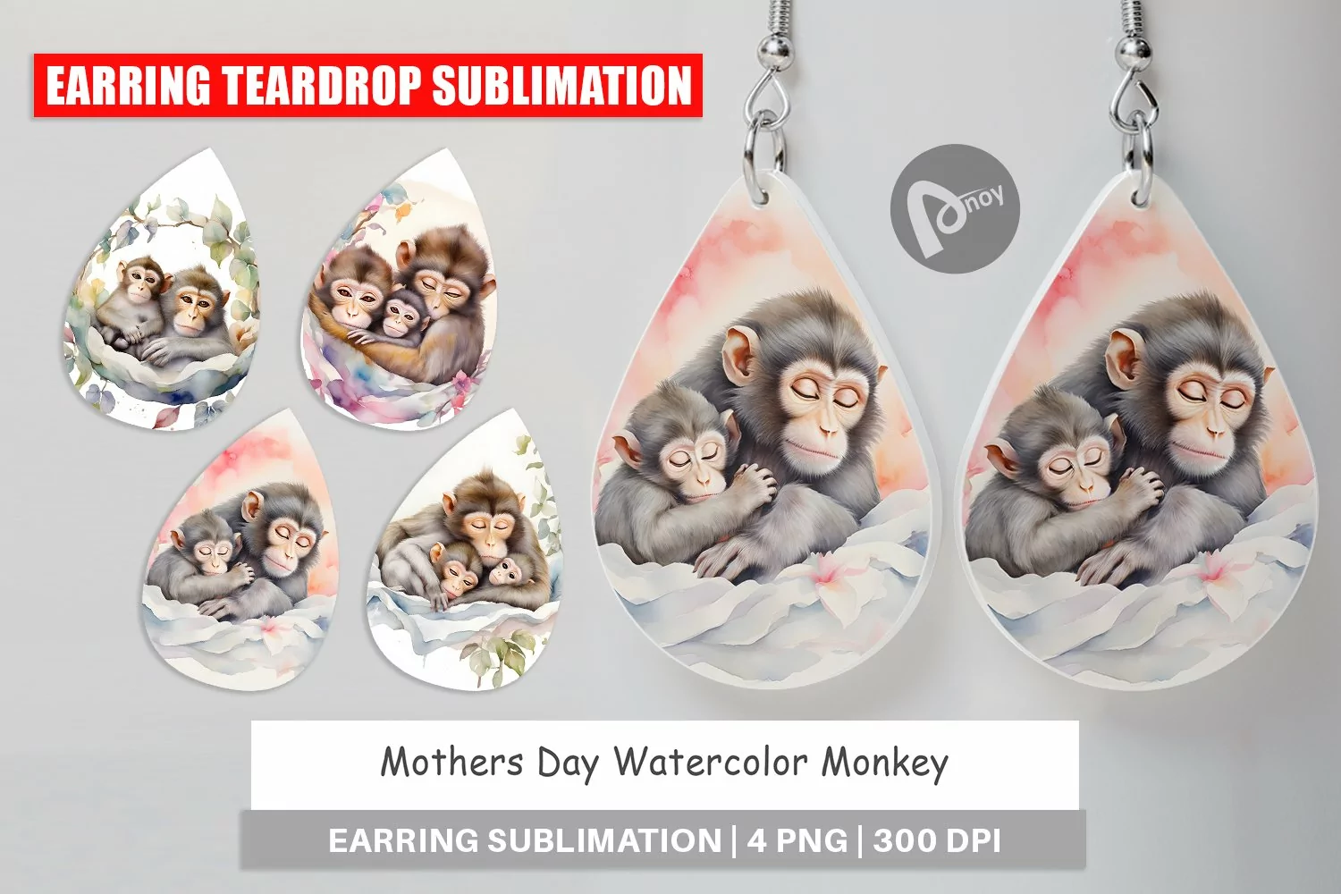 Earring Teardrop Mothers Day Monkey product image 1