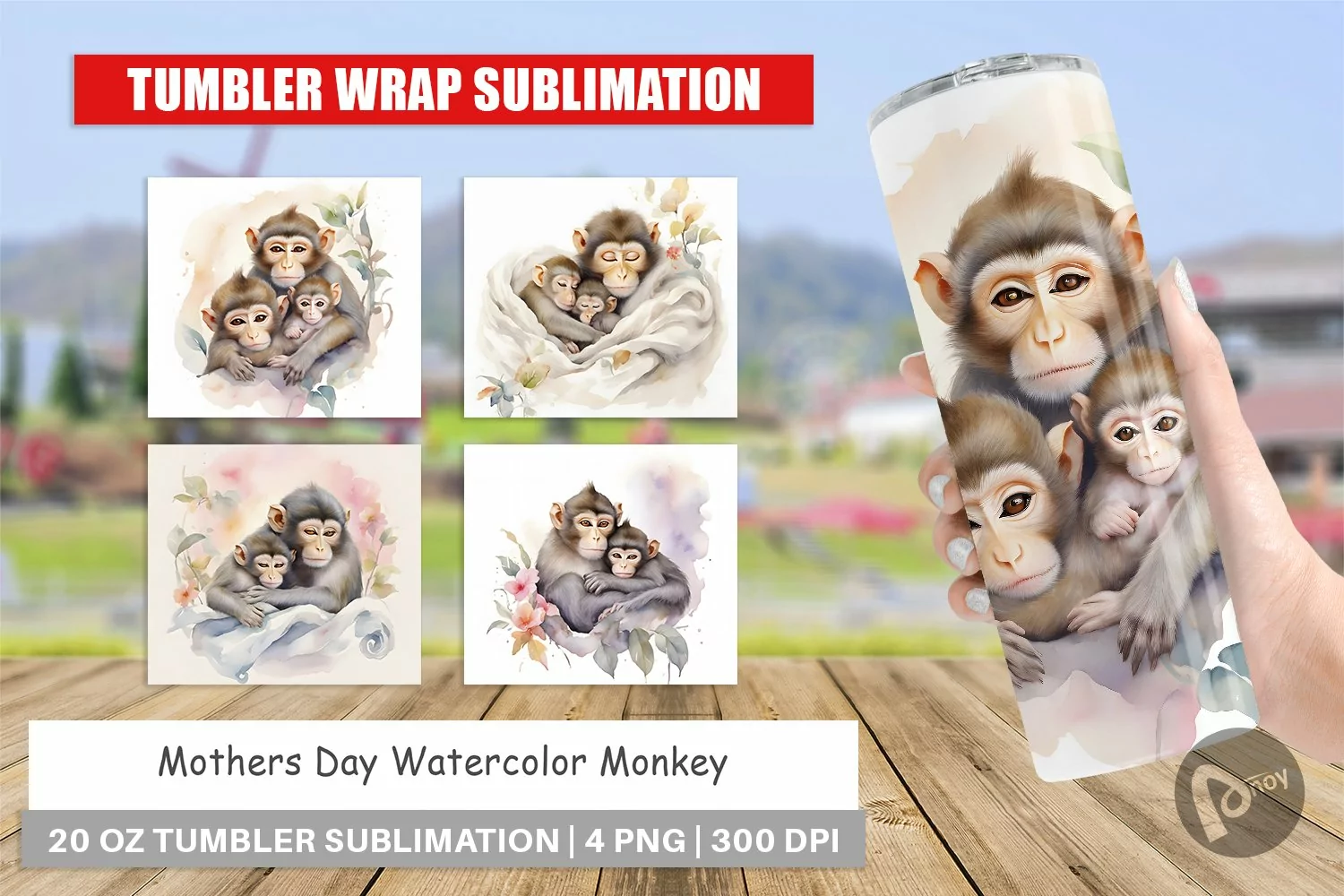 Tumbler Wrap Mothers Day Monkey product image 1