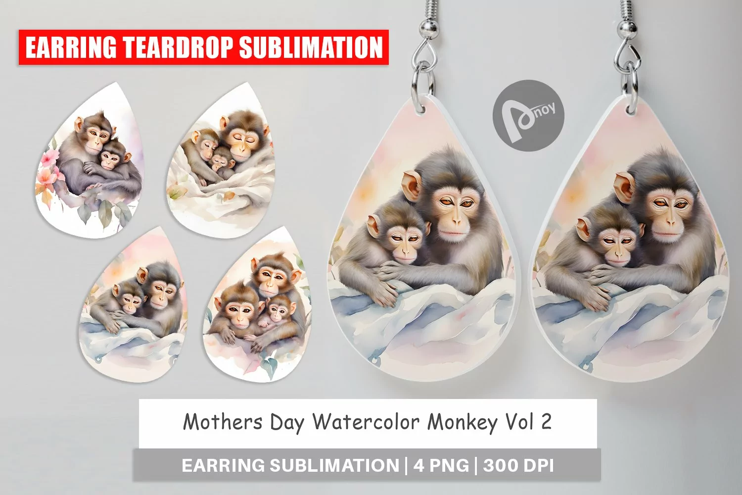 Earring Teardrop Mothers Day Monkey product image 1