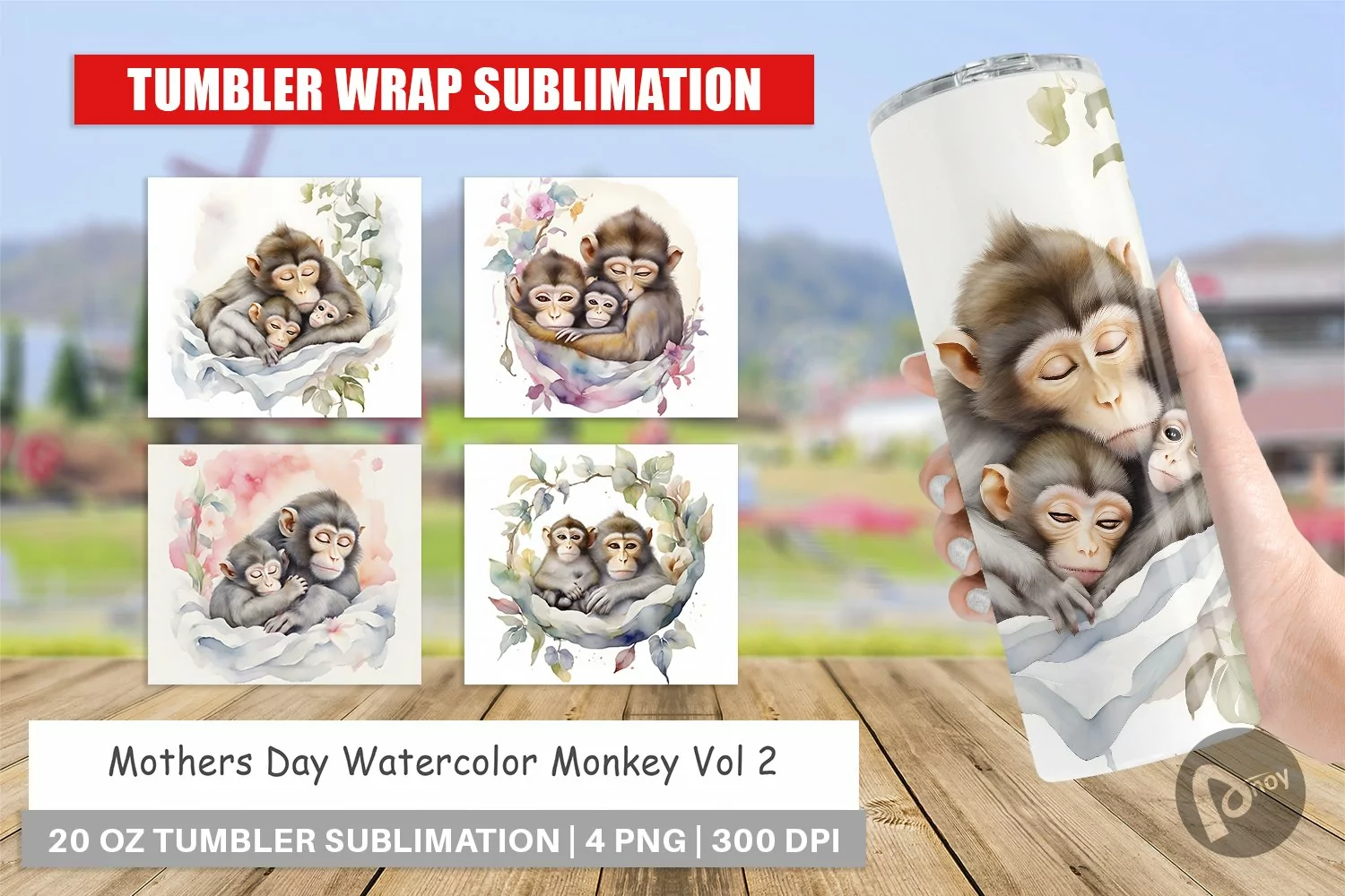 Tumbler Wrap Mothers Day Monkey product image 1