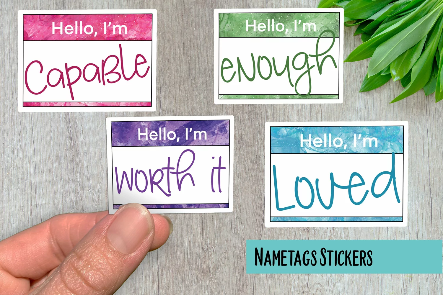 Motivational Name Tags PNG Sticker Pack product image 1