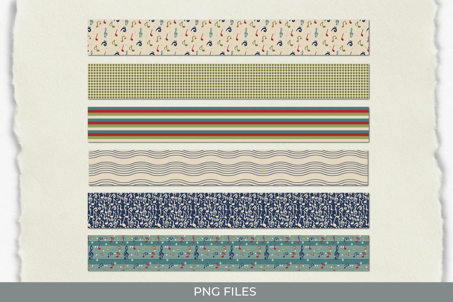 Music Notes with Vintage Color Seamless Seamless Strips product image 1