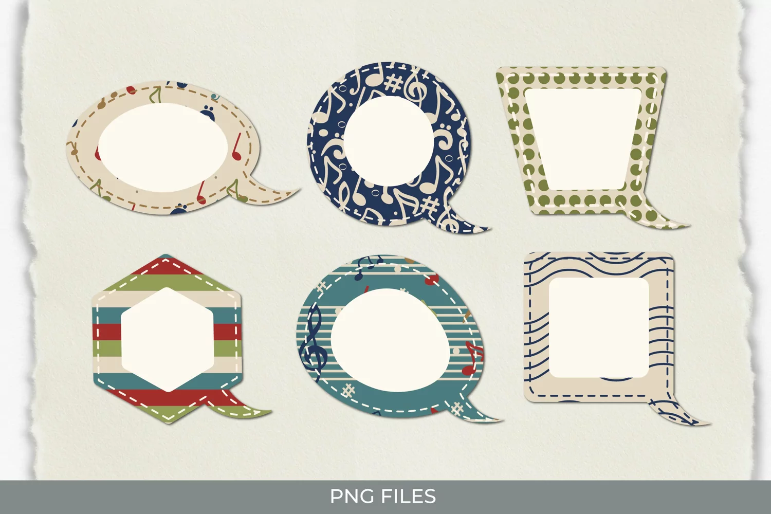 Music Notes with Vintage Color Seamless Speech Bubbles product image 1