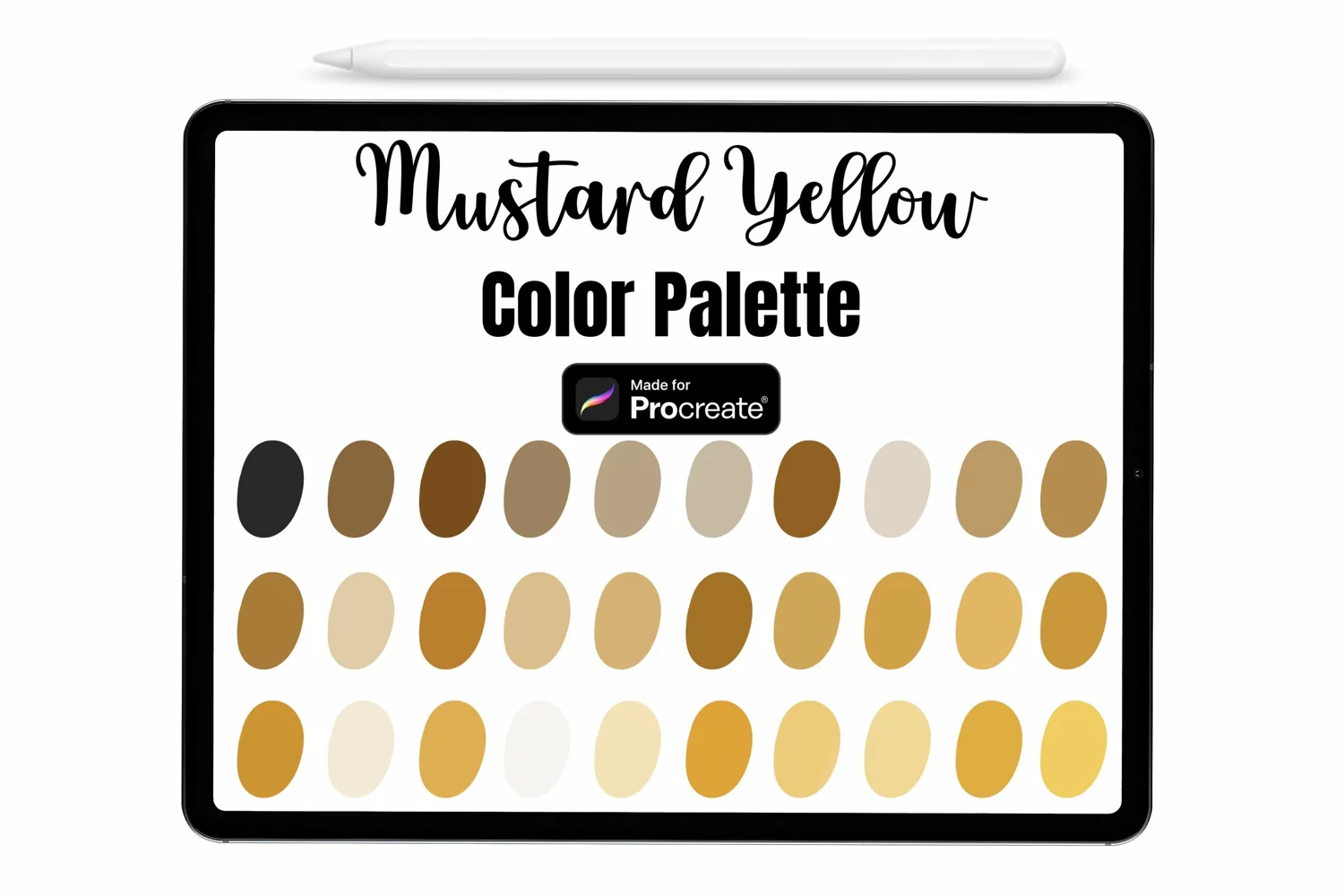 Mustard Yellow Procreate Palette Procreate Color palette