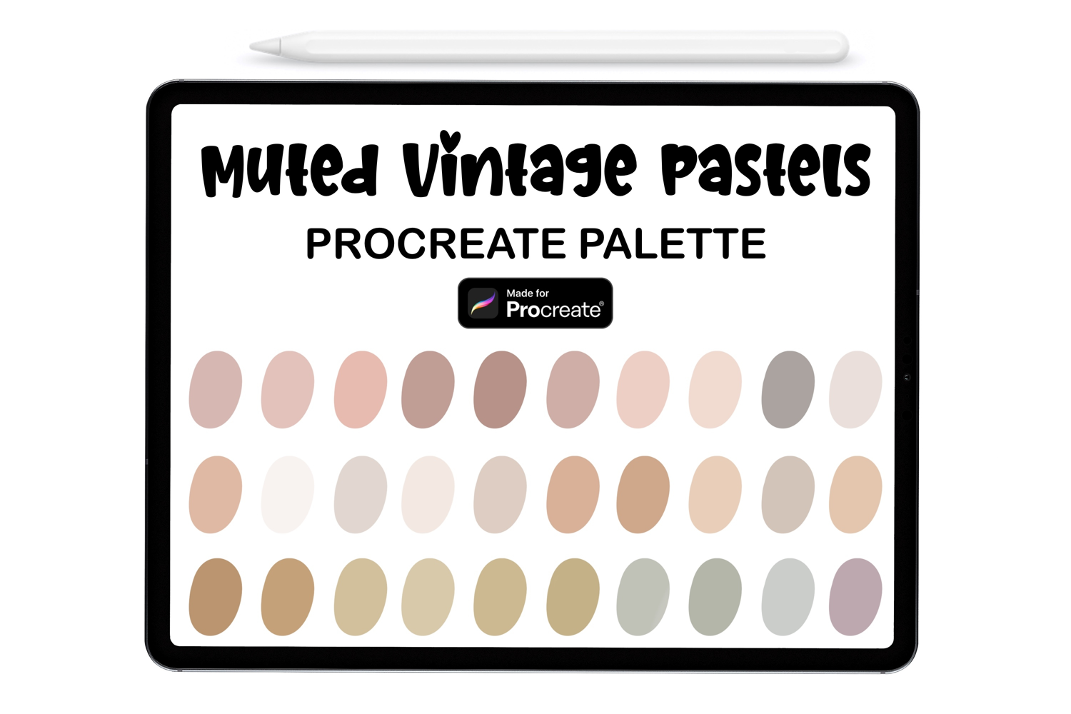 Muted Vintage Pastels Procreate Color Palette product image 1