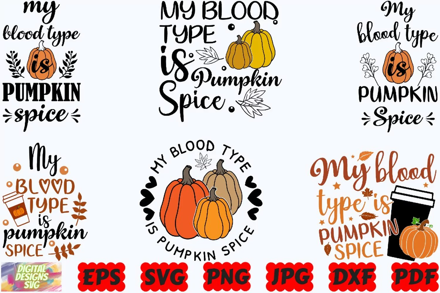 My Blood Type Is Pumpkin Spice SVG | Pumpkin Spice SVG | PNG product image 1