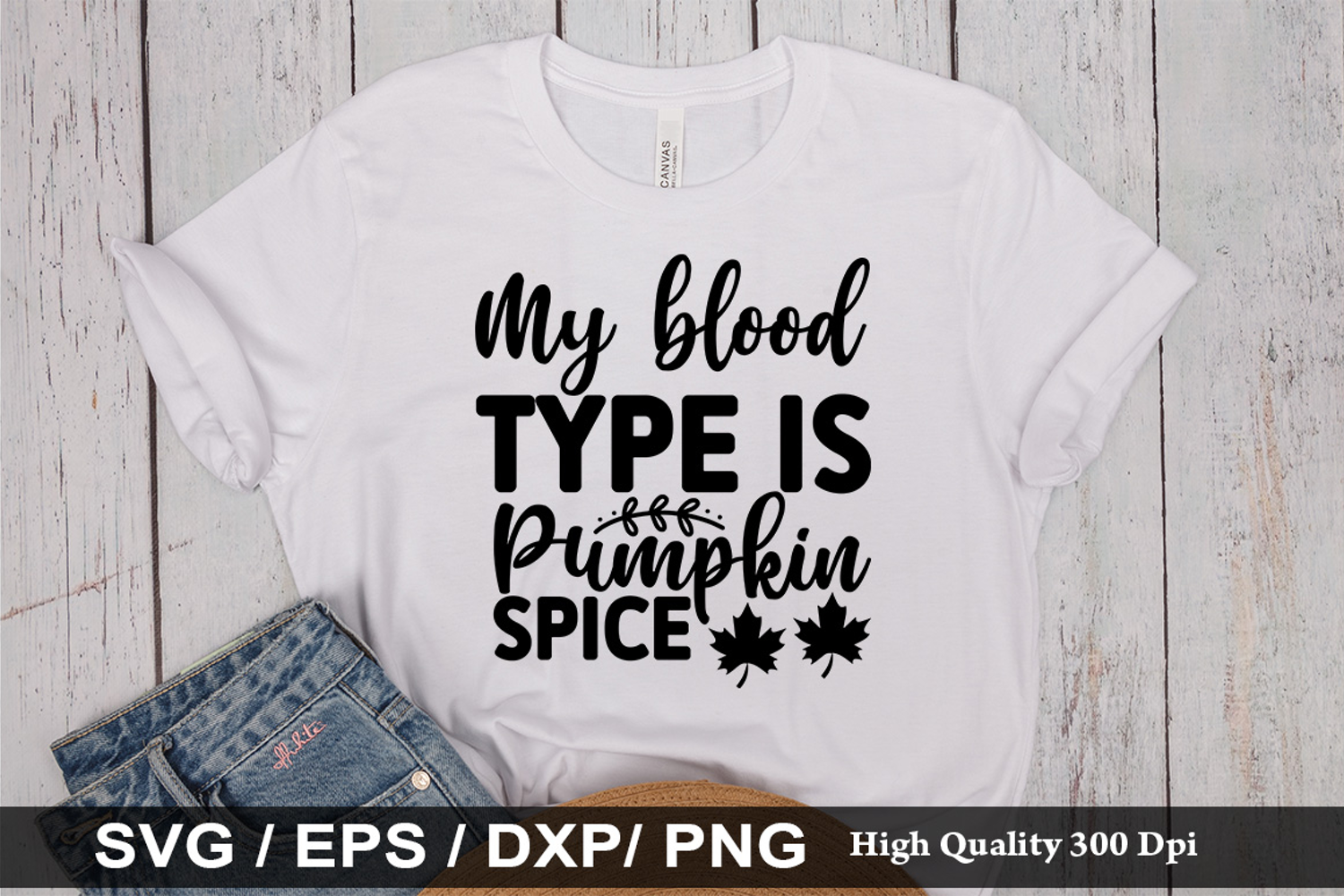 My blood type is pumpkin spice SVG - Autumn Quotes Design product image 1