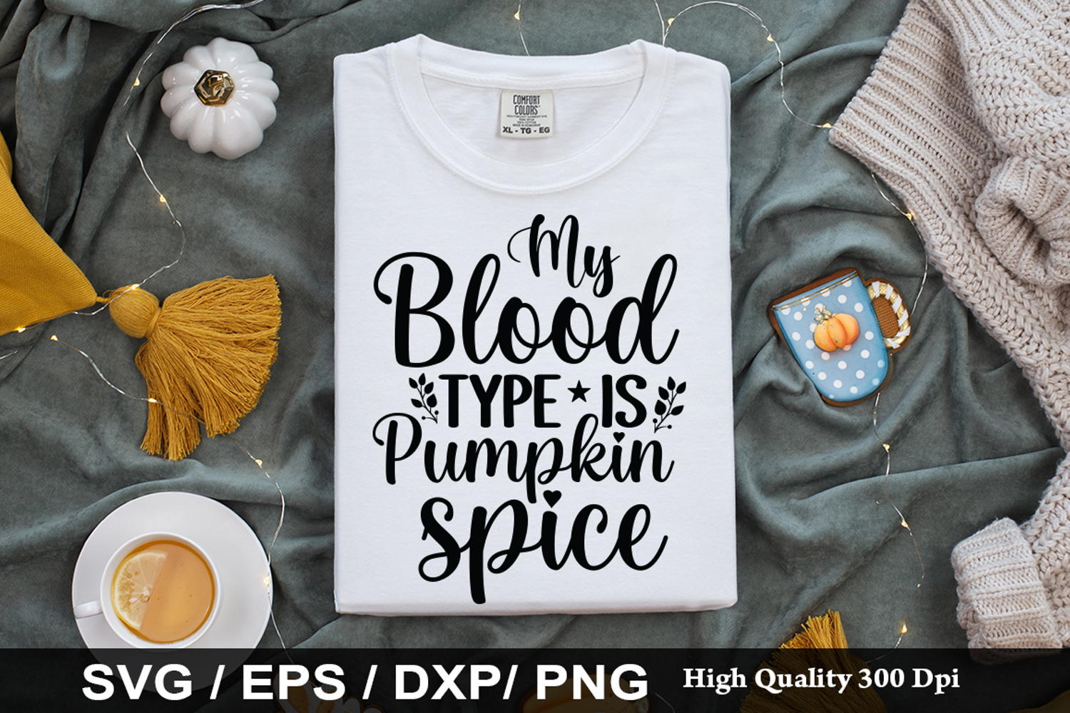 My blood type is pumpkin spice SVG - Fall Quotes Design product image 1