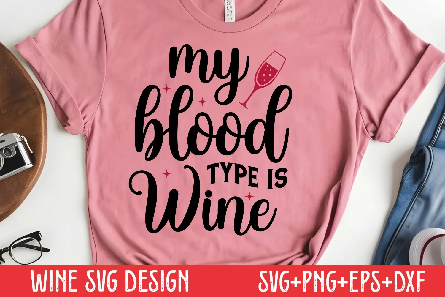 Wine Svg, My blood type is wine product image 1
