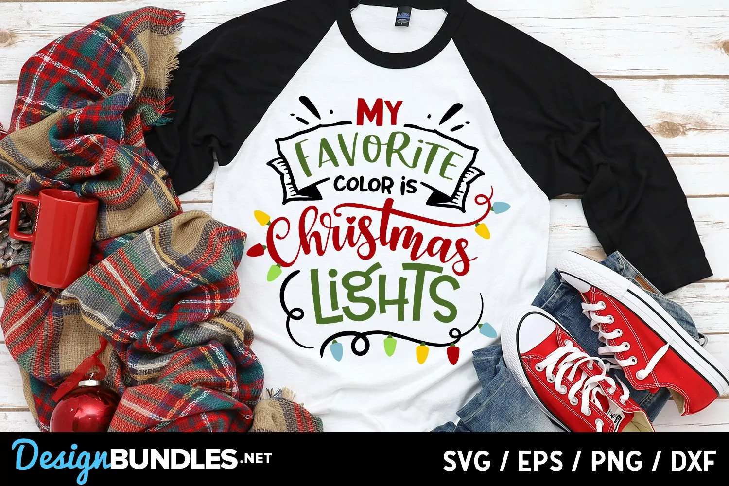My favorite color is Christmas lights SVG product image 1