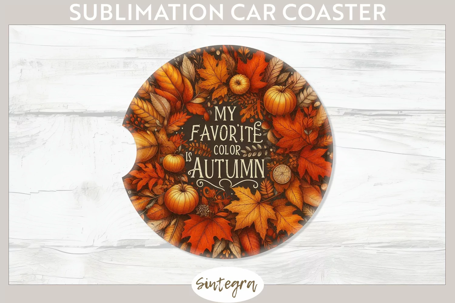 My Favorite Color Is Autumn v3 Car Coaster Sublimation product image 1