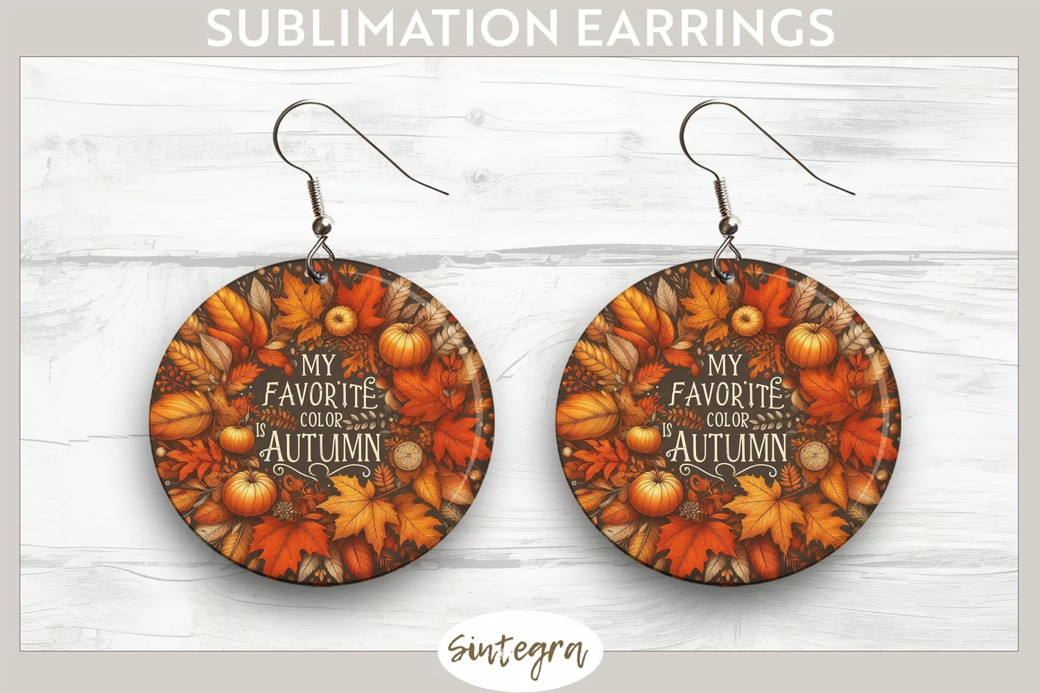 My Favorite Color Is Autumn v3 Round Earrings Sublimation product image 1