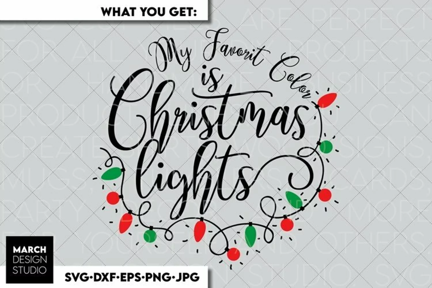 Download this My Favorite Christmas color is christmas lights. These design are compatible with Cricut and Silhouette Cutting Machines. Cut from vinyl.