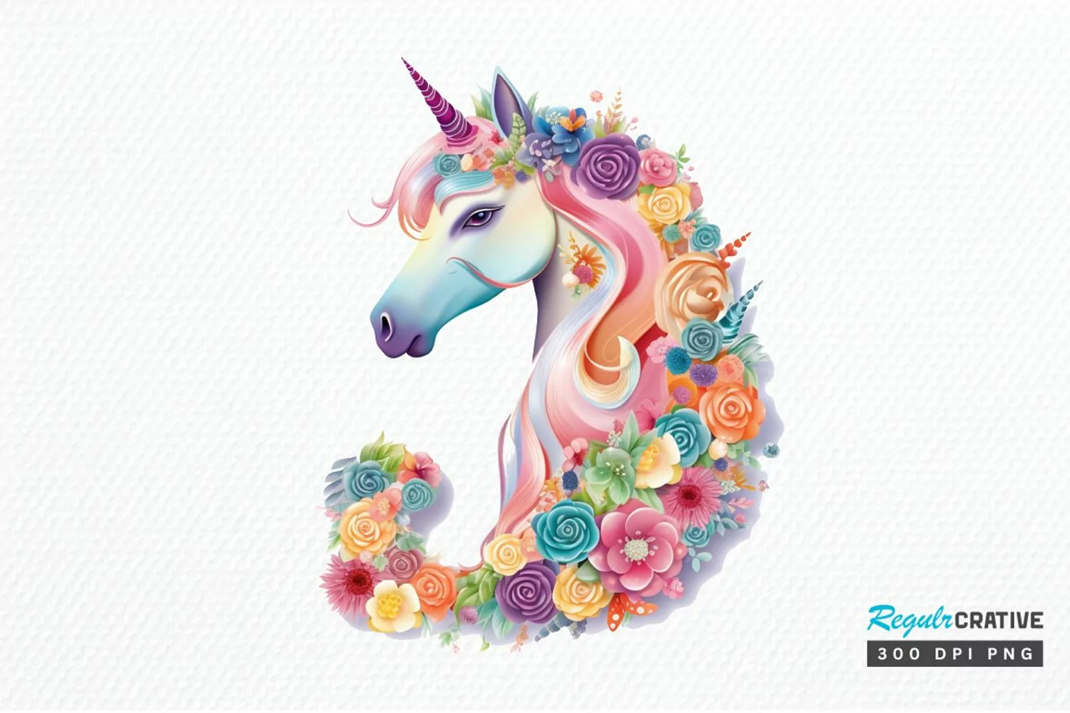Number Unicorn Birthday PNG Clipart product image 1