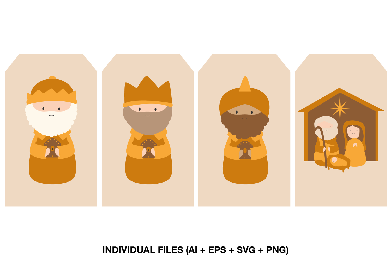 three wise men nativity clipart tags