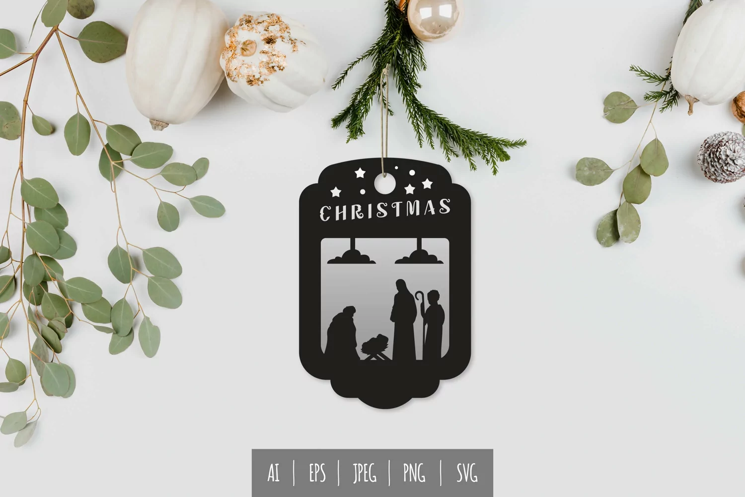 Visit of The Magi on Christ Born Christmas Tag product image 1