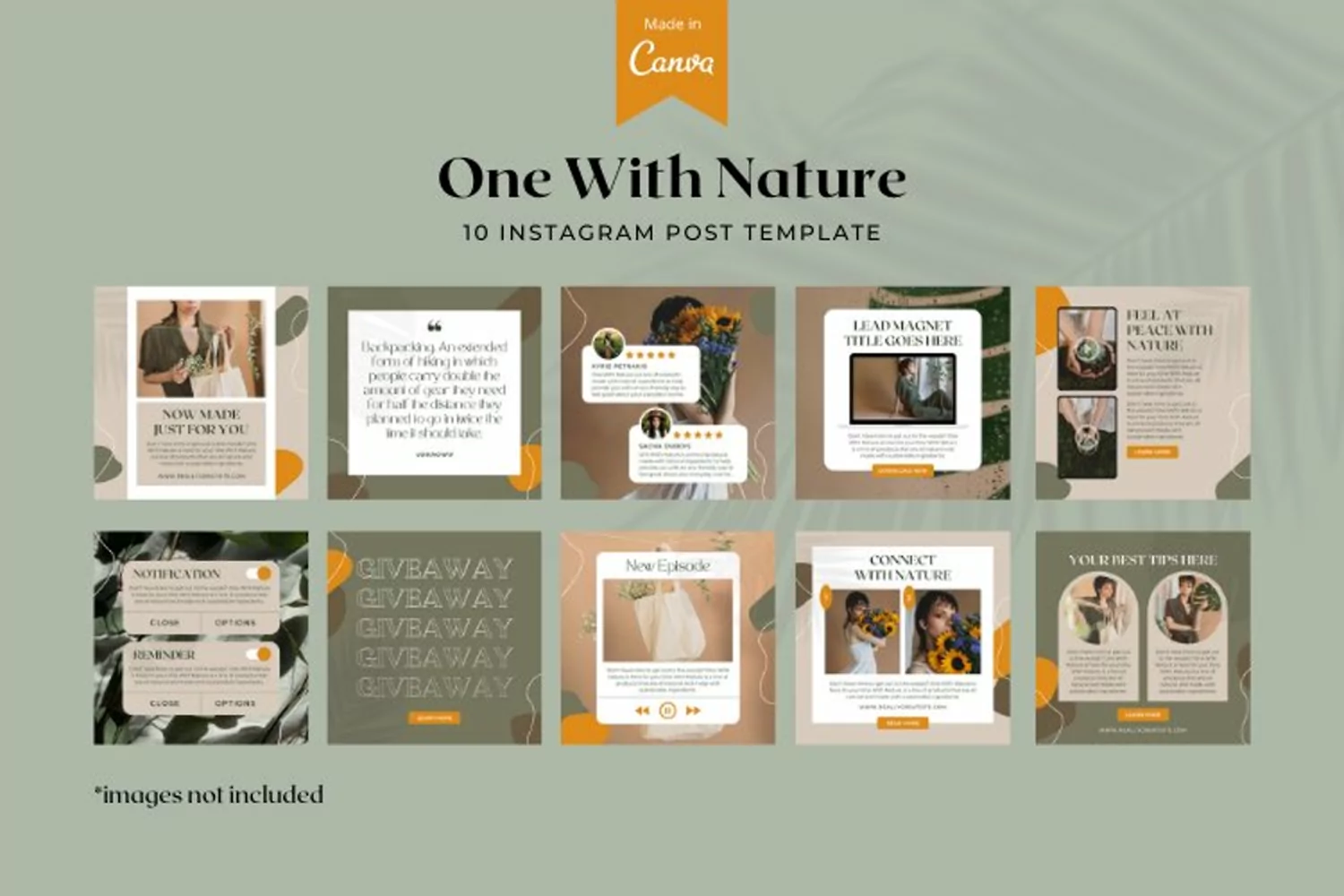One With Nature Instagram Canva Template product image 1