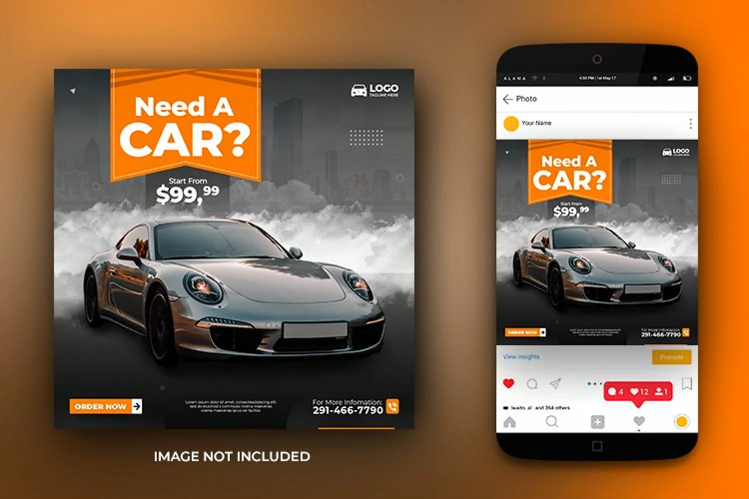 Need a Car Instagram or Facebook Post Banner Design Template product image 1