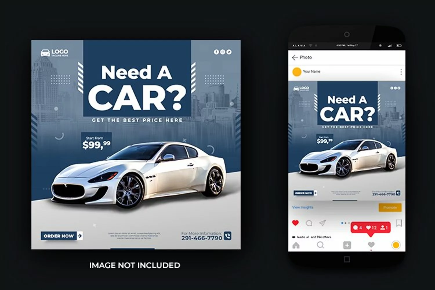 Need a Car Social Media Post Banner Design Template product image 1