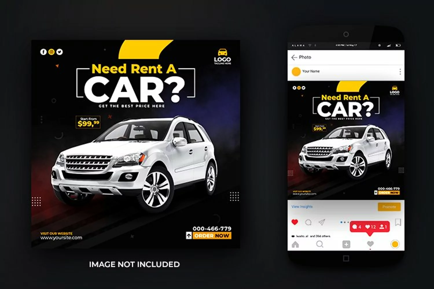 Need a Luxury Car Social Media Post Banner Design Template product image 1