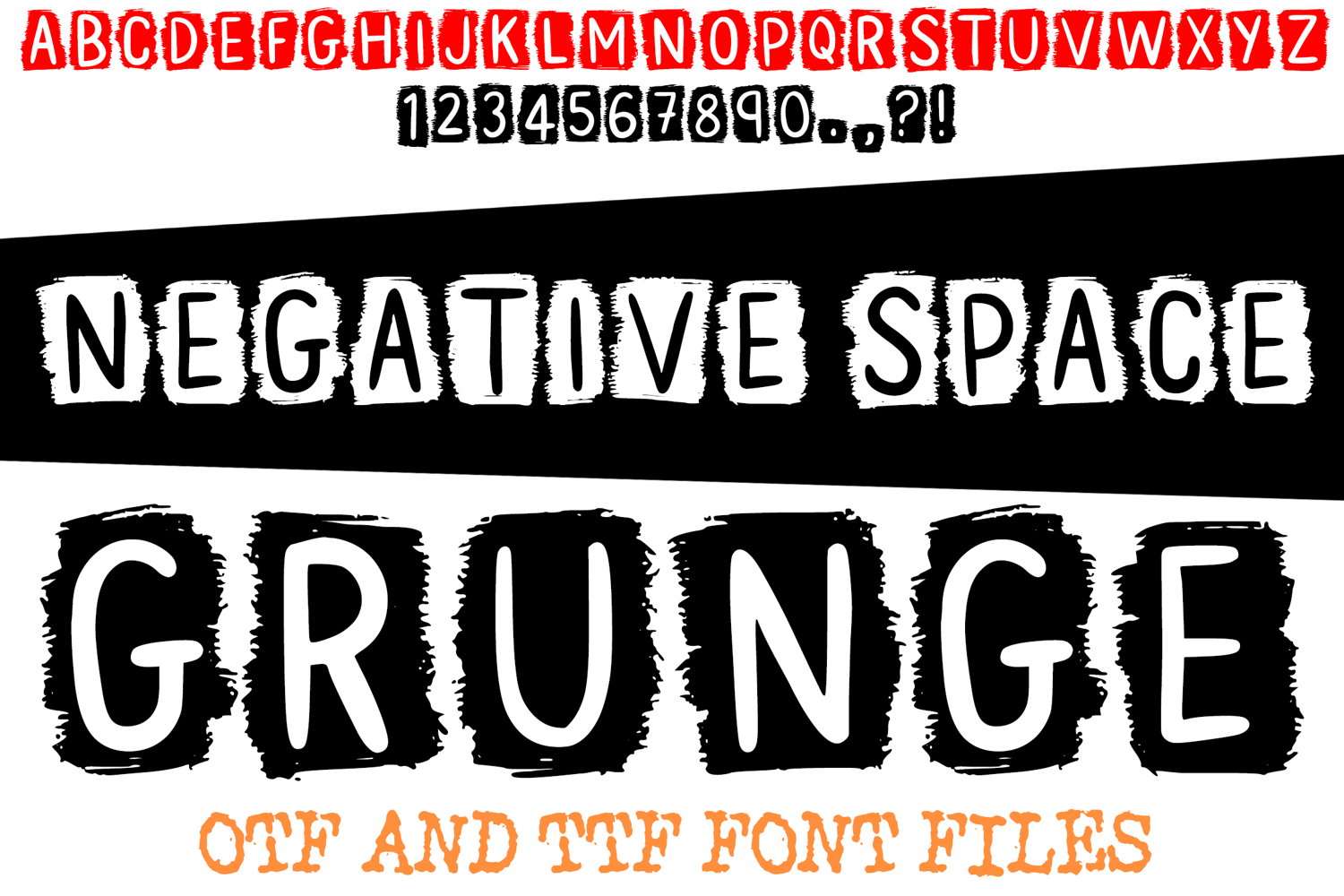 Negative Space Grunge Lettering ABC Font Typeface Alphabet OTF by Squeeb Creative