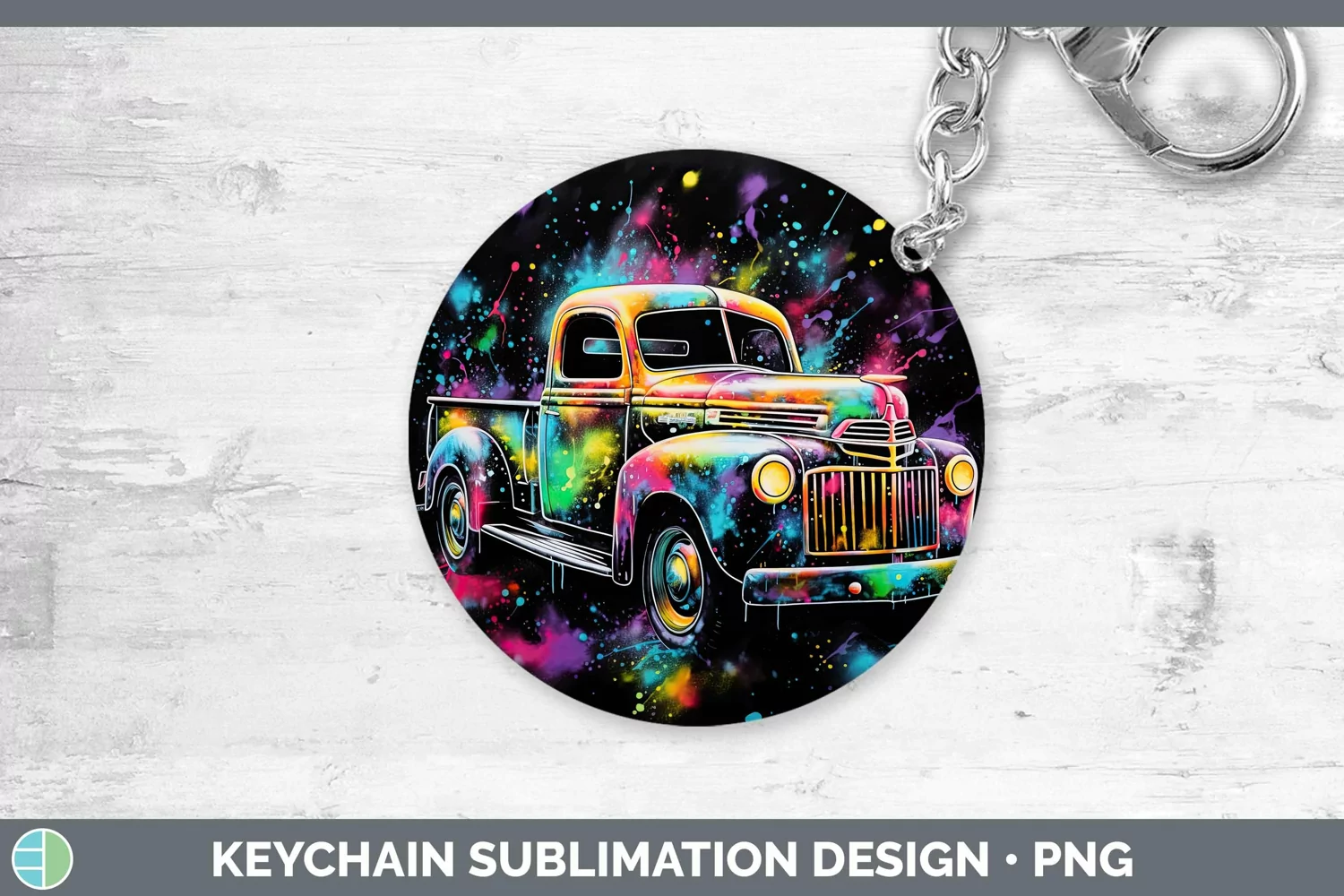 GorgeousNeon Christmas Keychain design.