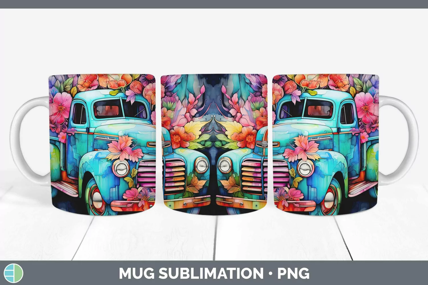 GorgeousNeon Mug Wrap design.