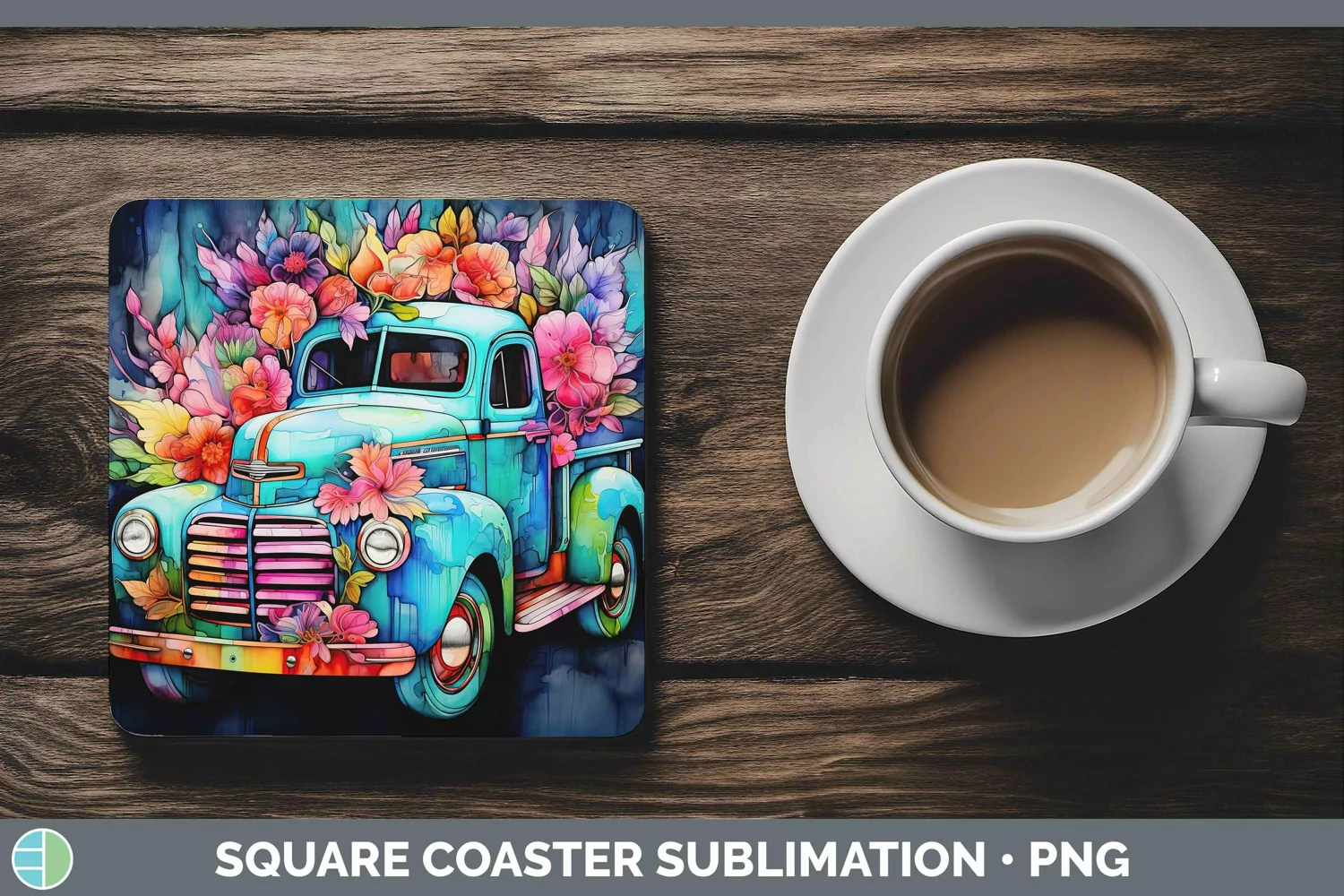 GorgeousNeon Square Coaster design.
