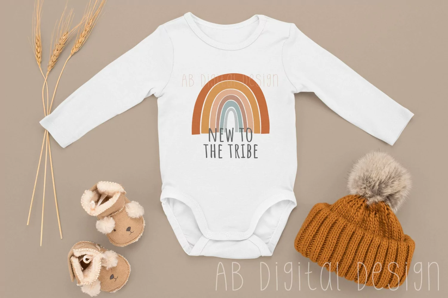 New Baby Rainbow Sublimation Design | New to the Tribe PNG product image 1