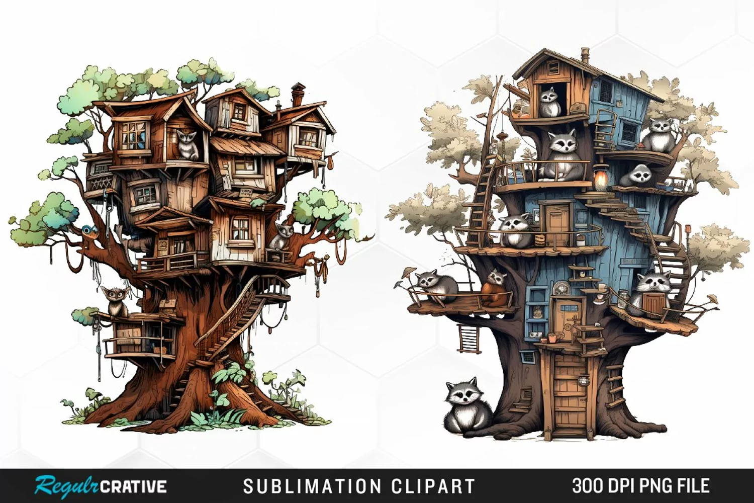 Watercolor Night Tents Design Clipart product image 1