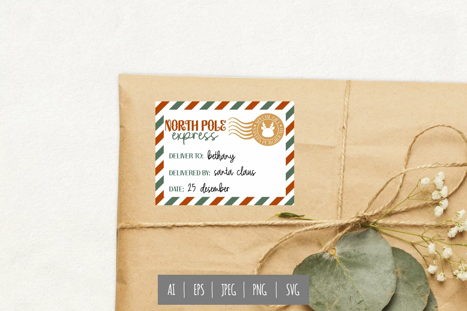 North Pole Express - Christmas Gift Tag Sticker product image 1