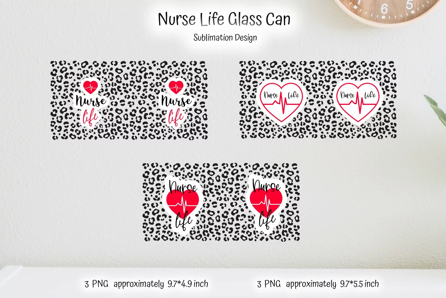 nurse life with leopard print sublimation design for beer glass can