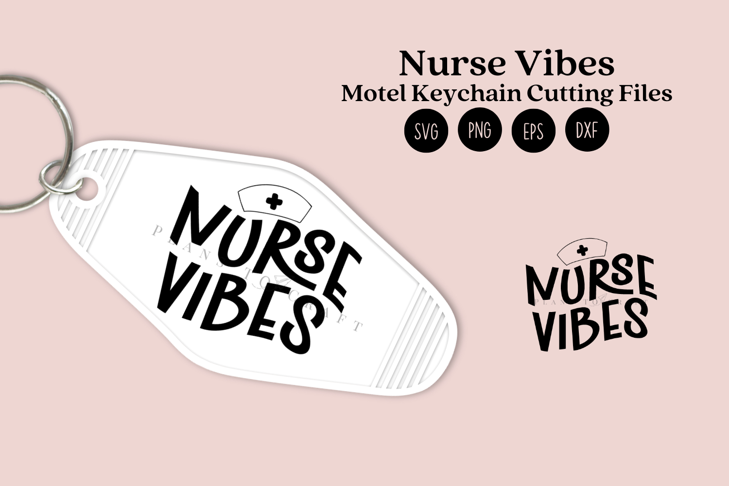 Nurse motel keychain SVG design featuring a retro key tag style, suitable for creating themed keychains using Cricut or Silhouette, ideal for healthcare-inspired craft and design projects.