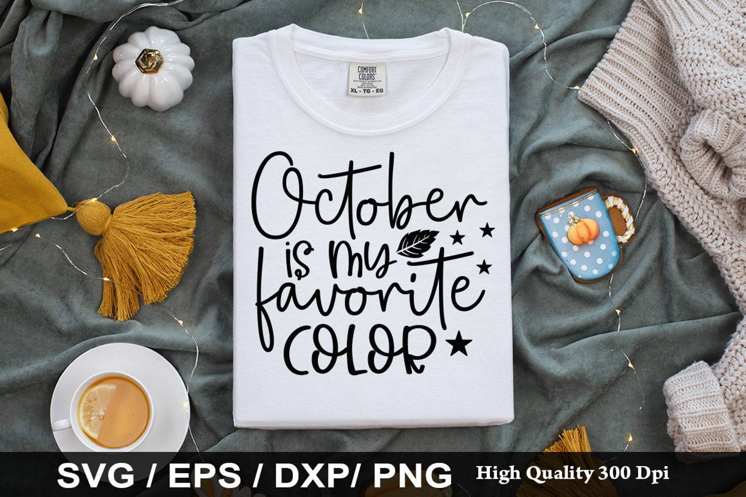 October is my favorite color SVG - Fall Quotes Design product image 1