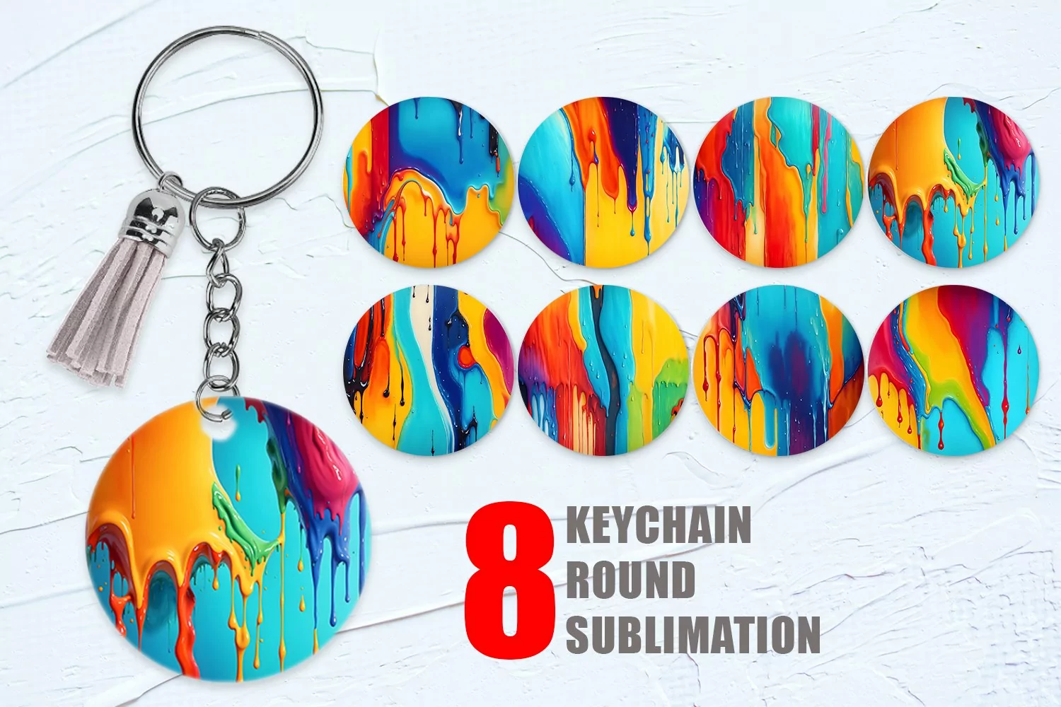 Oil Painting Dripping Keychain | Keyring product image 1