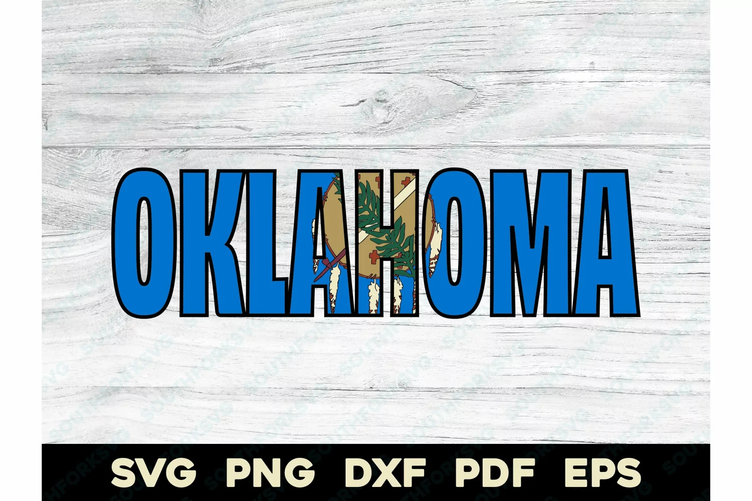 Oklahoma State Name Flag Design SVG PNG DXF EPS PDF product image 1