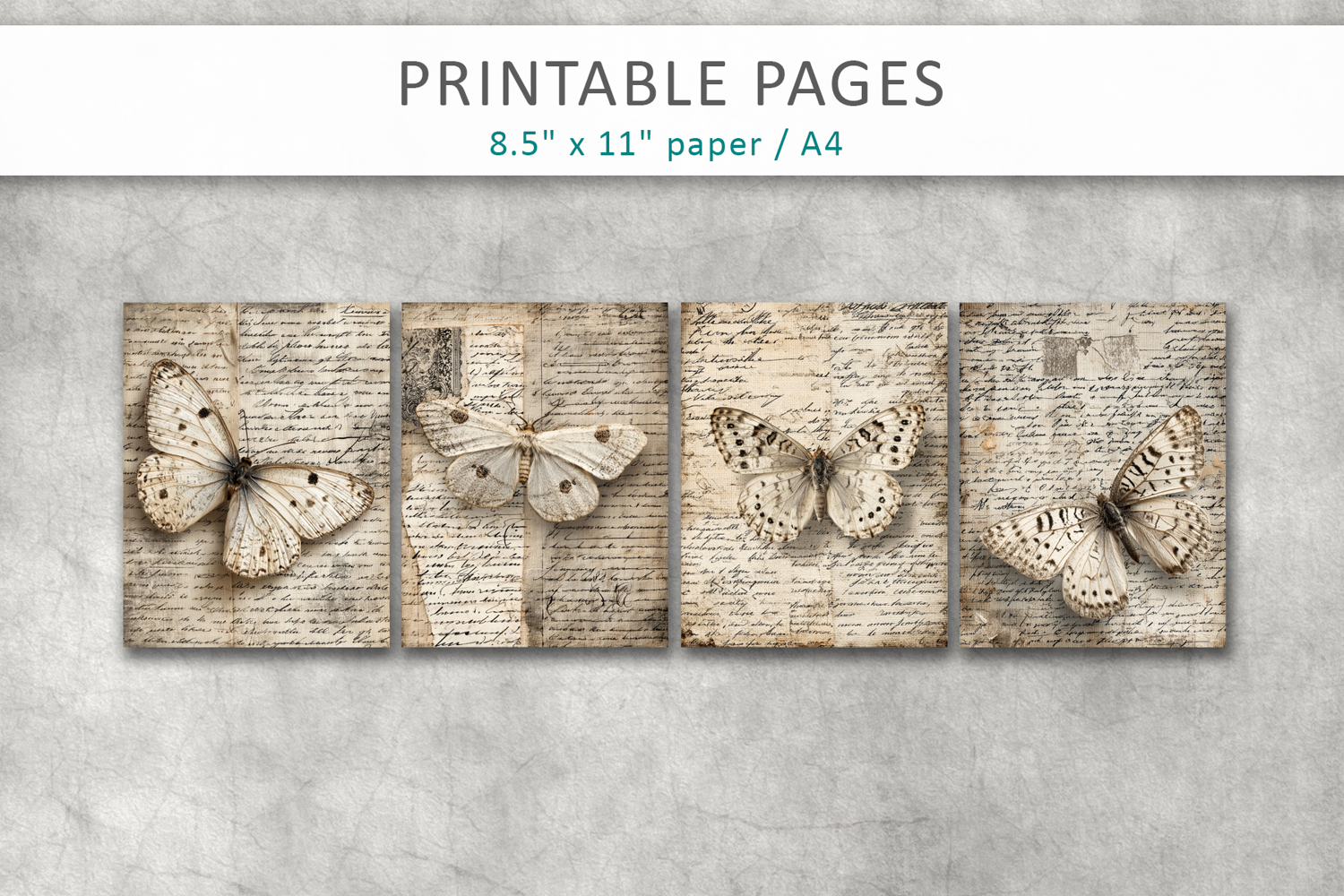 antique junk journal pages, vintage collage product image 1