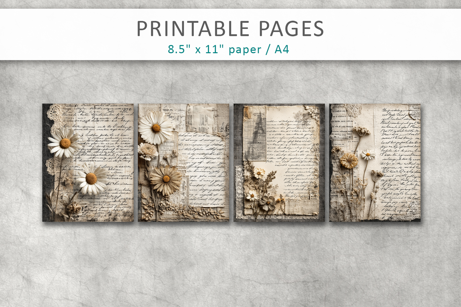 antique paper texture, junk journal pages product image 1