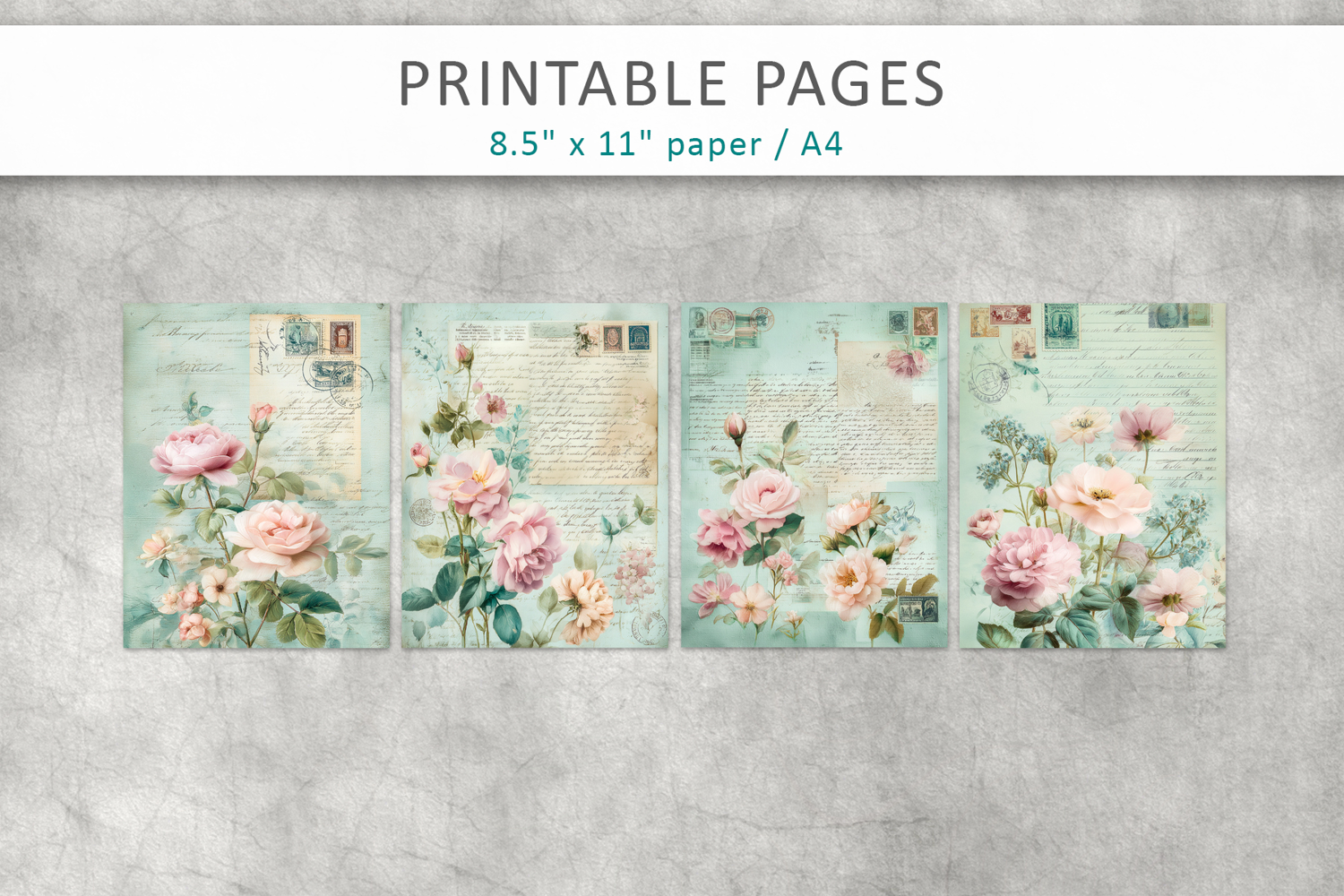 vintage floral junk journal product image 1