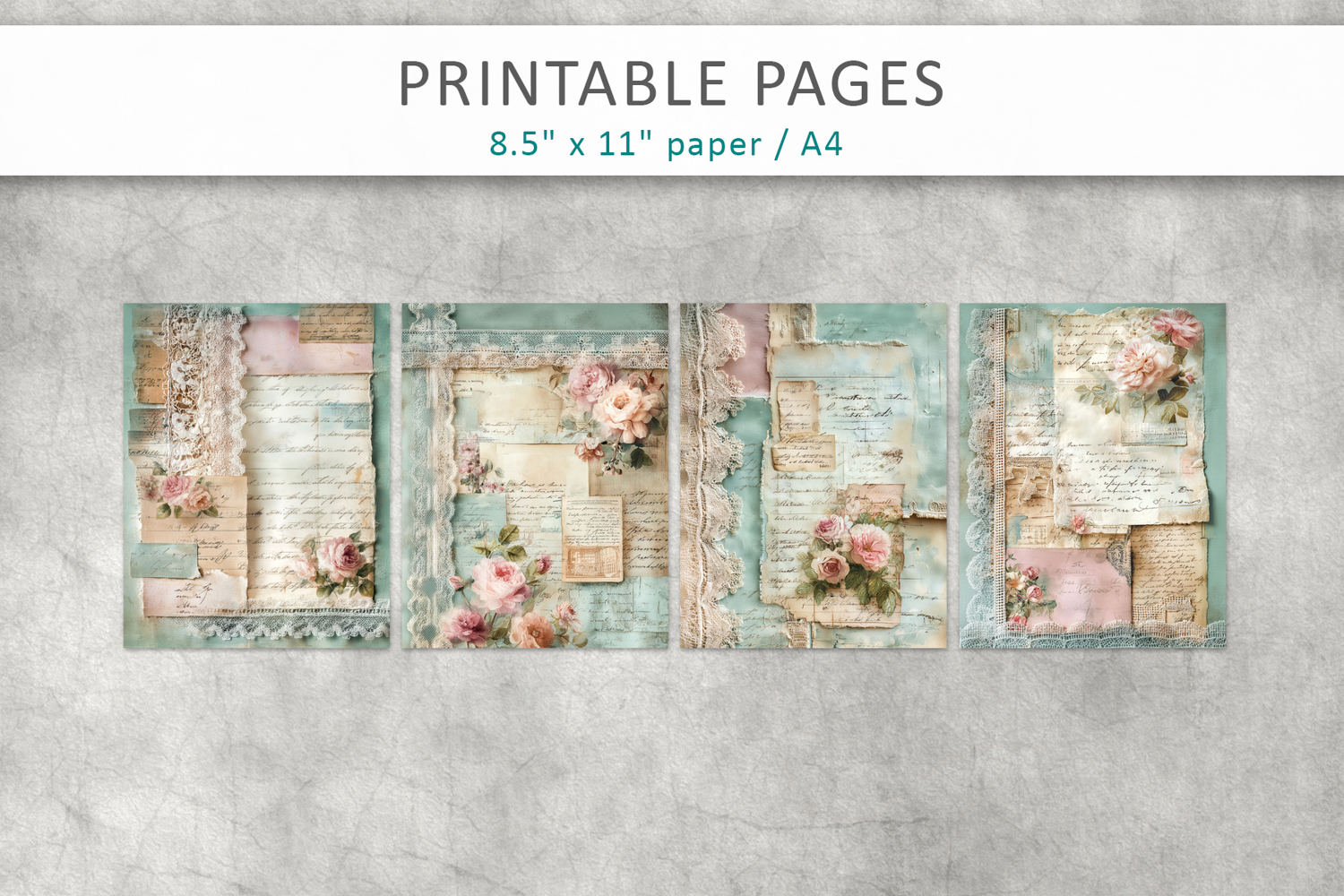 vintage romantic junk journal product image 1