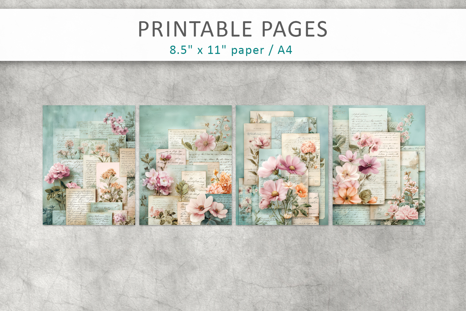 vintage junk journal, antique postcards product image 1