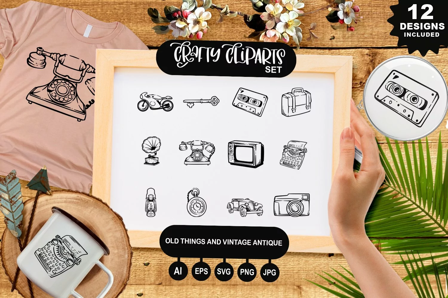 Old Things And Vintage Antique Clipart Set product image 1