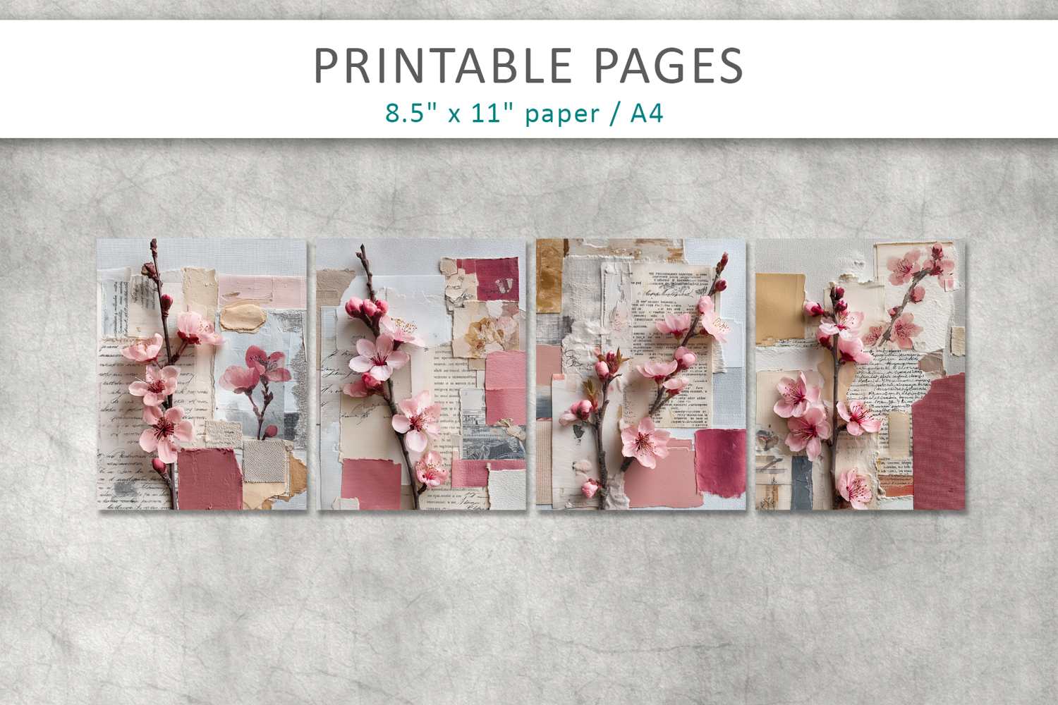 vintage floral junk journal, vintage aesthetic product image 1