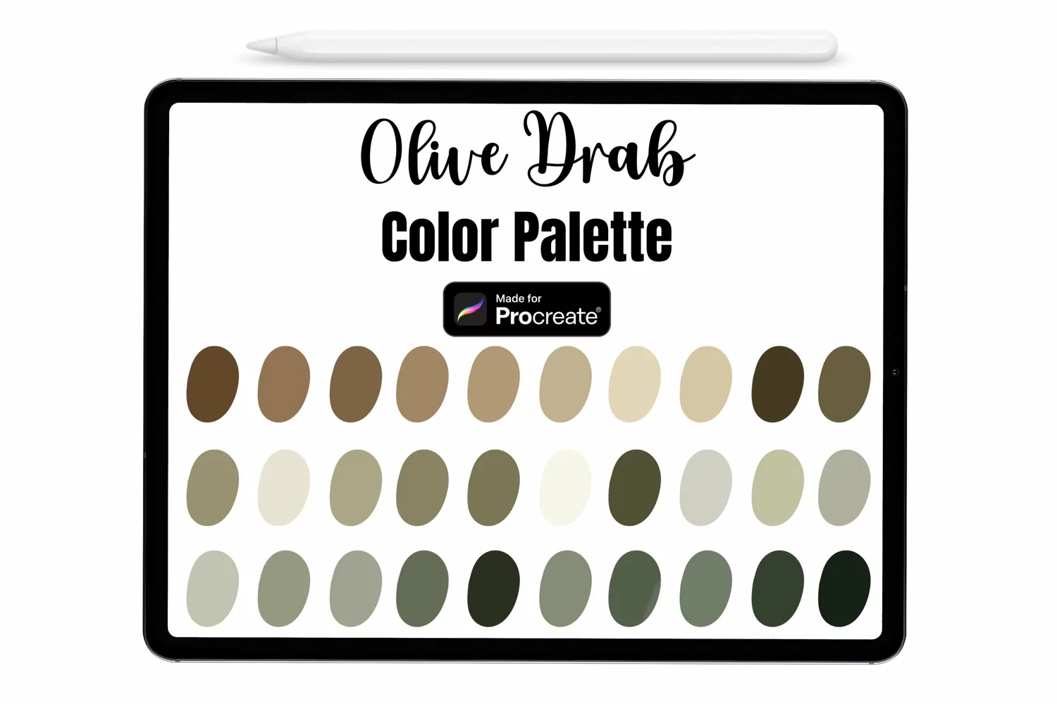 Olive Drab Procreate Palette Procreate Color palette