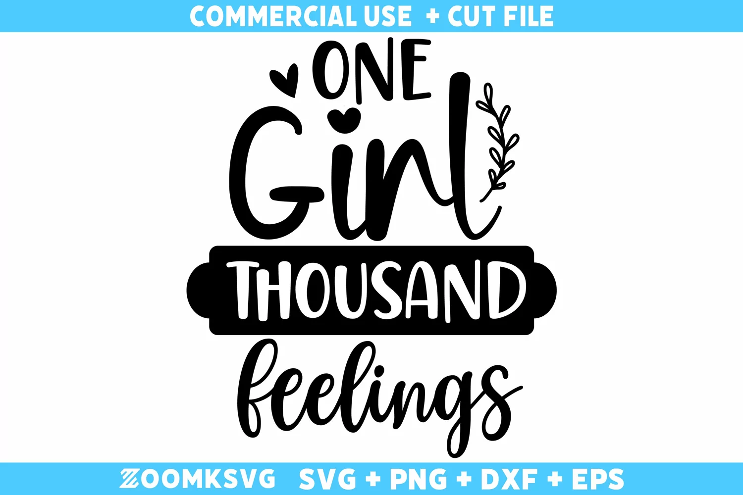 One Girl Thousand Feelings SVG, Baby Sayings SVG, Baby Shirt product image 1