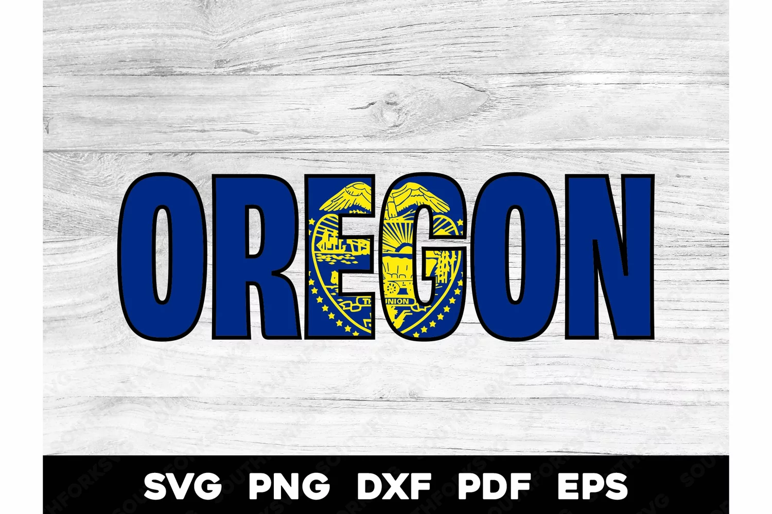 Oregon State Name Flag Design SVG PNG DXF EPS PDF product image 1