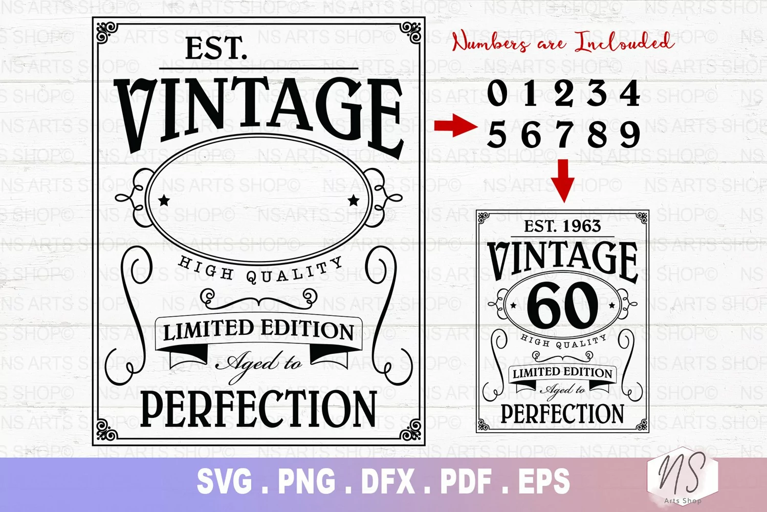 Vintage Birthday Label SVG product image 1